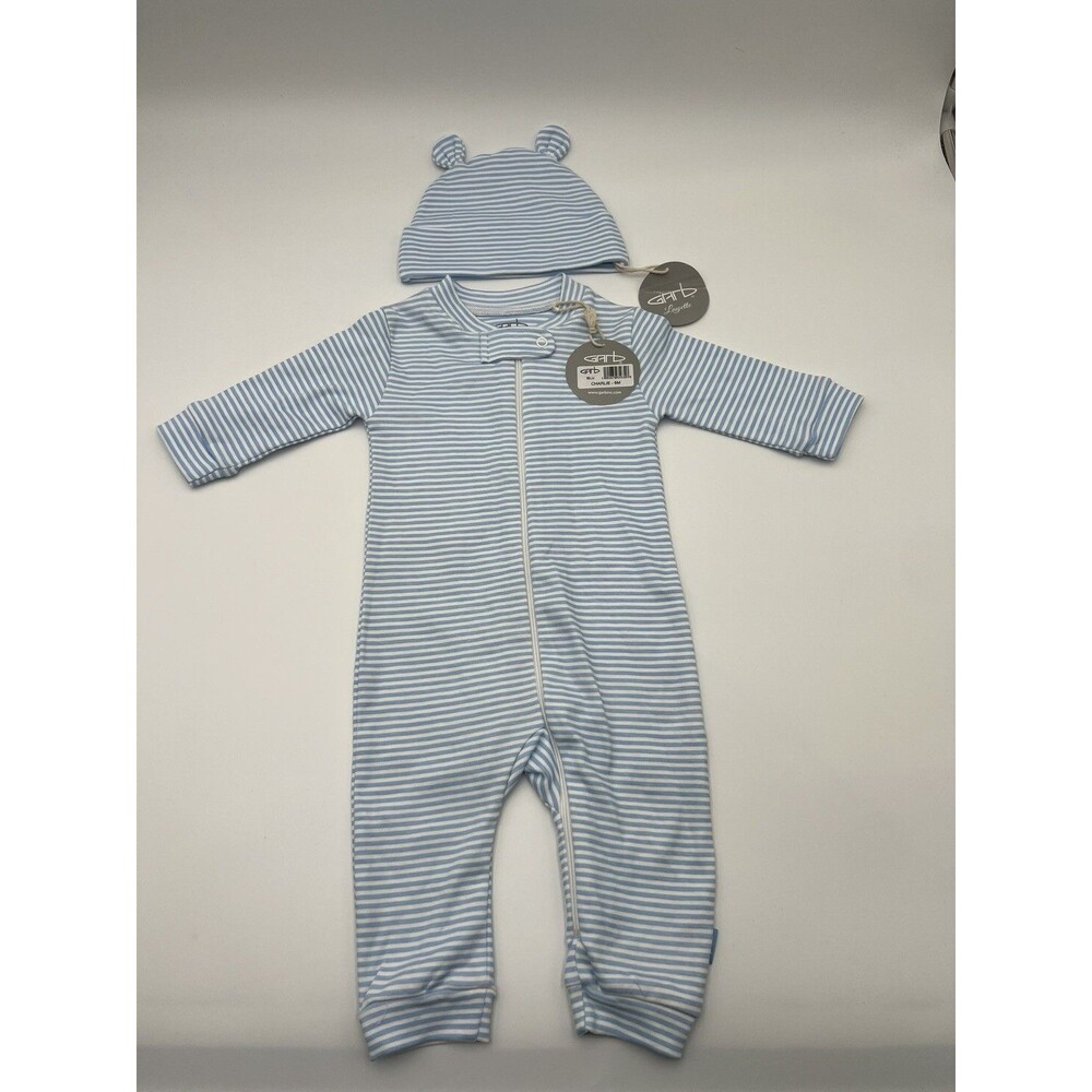 6 Month Garb Golf Preppy Outfit Charlie Infant Unisex zipper  w/Bear Hat cotton